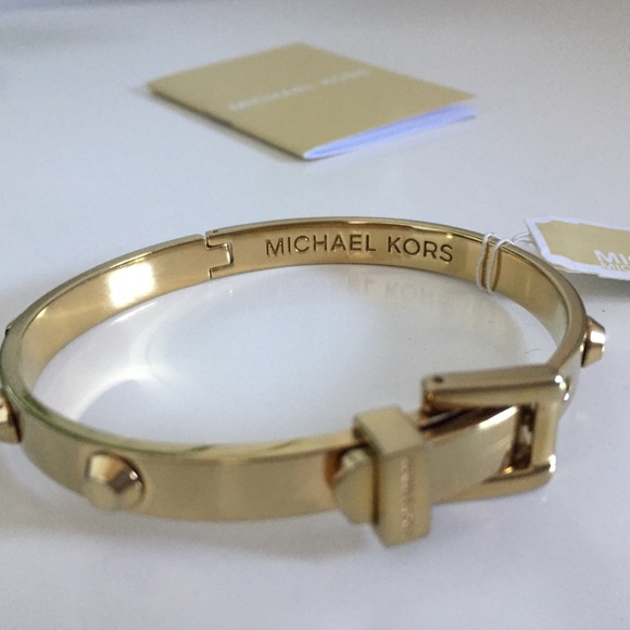 Michael Kors gold buckle bangle bracelet. - Picture 3 of 7